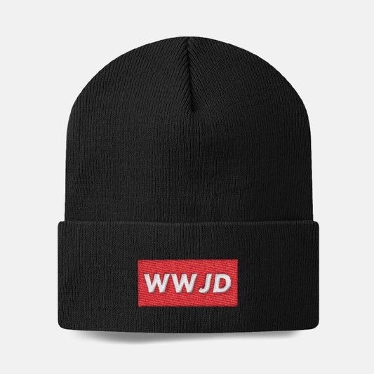 WWJD Embroidered Box Logo Beanie