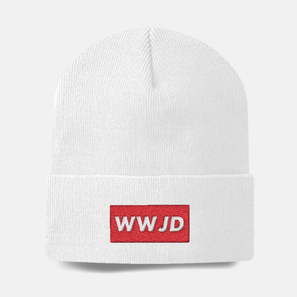 WWJD Embroidered Box Logo Beanie