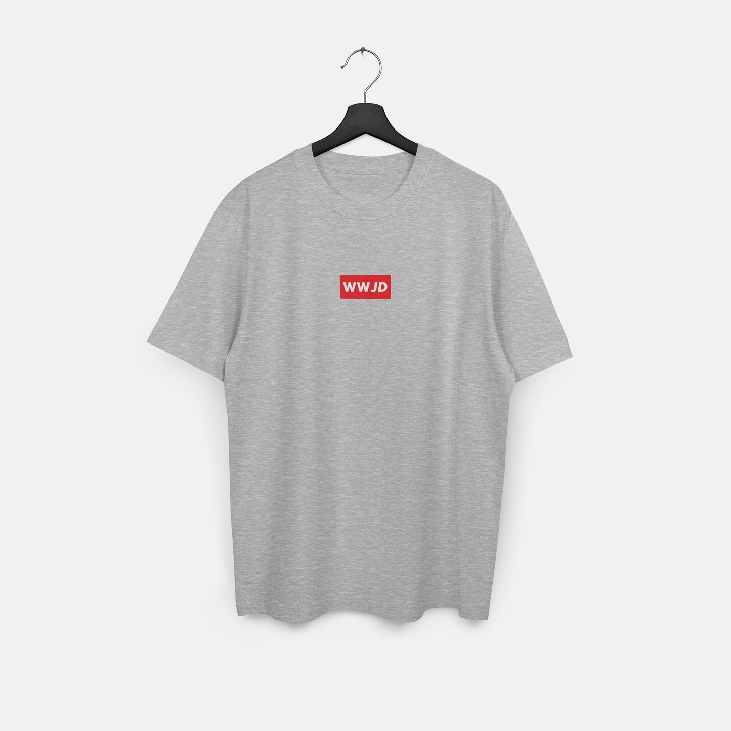 WWJD Red Box Logo - Premium Heavyweight Oversized Cut Tee