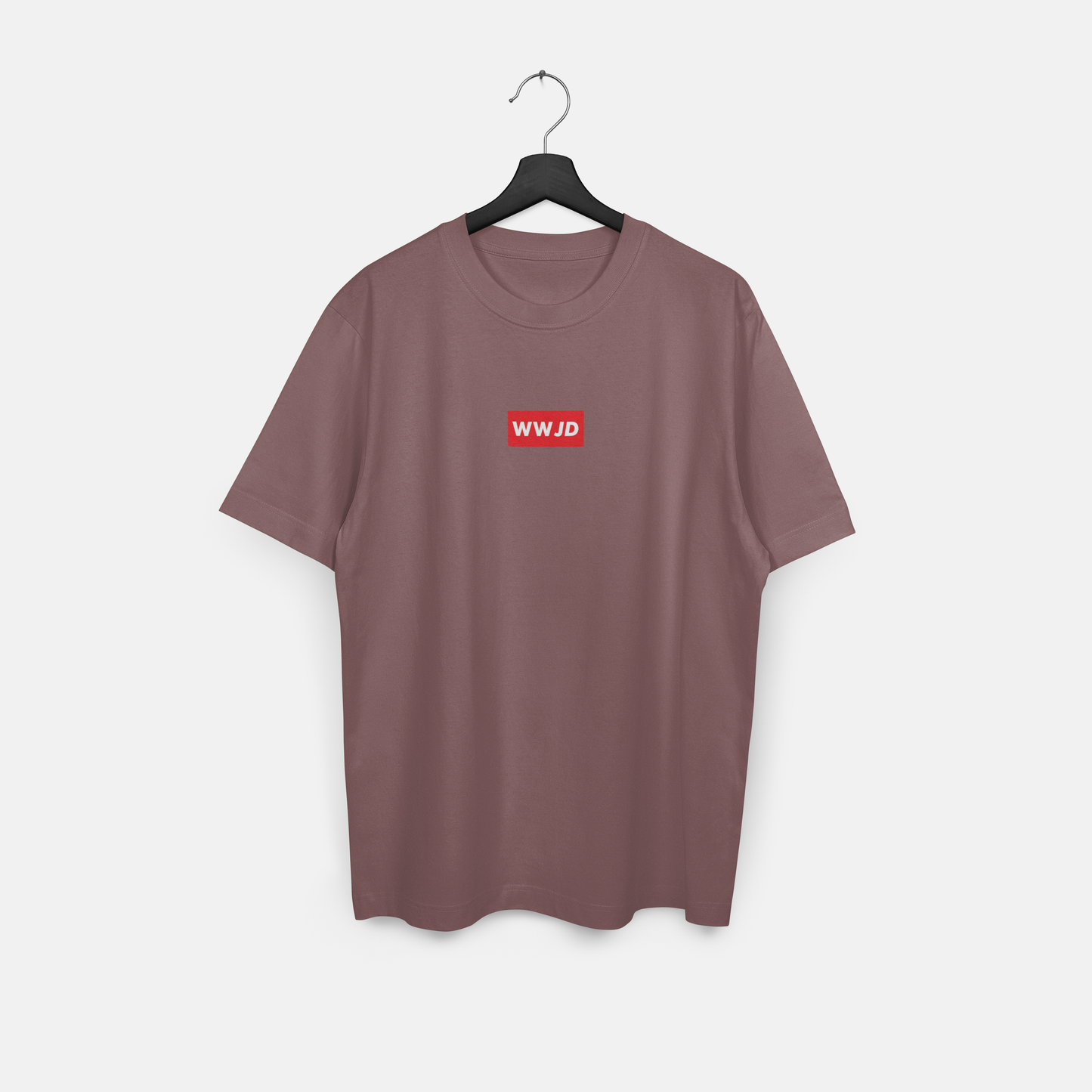 WWJD Red Box Logo - Premium Heavyweight Oversized Cut Tee