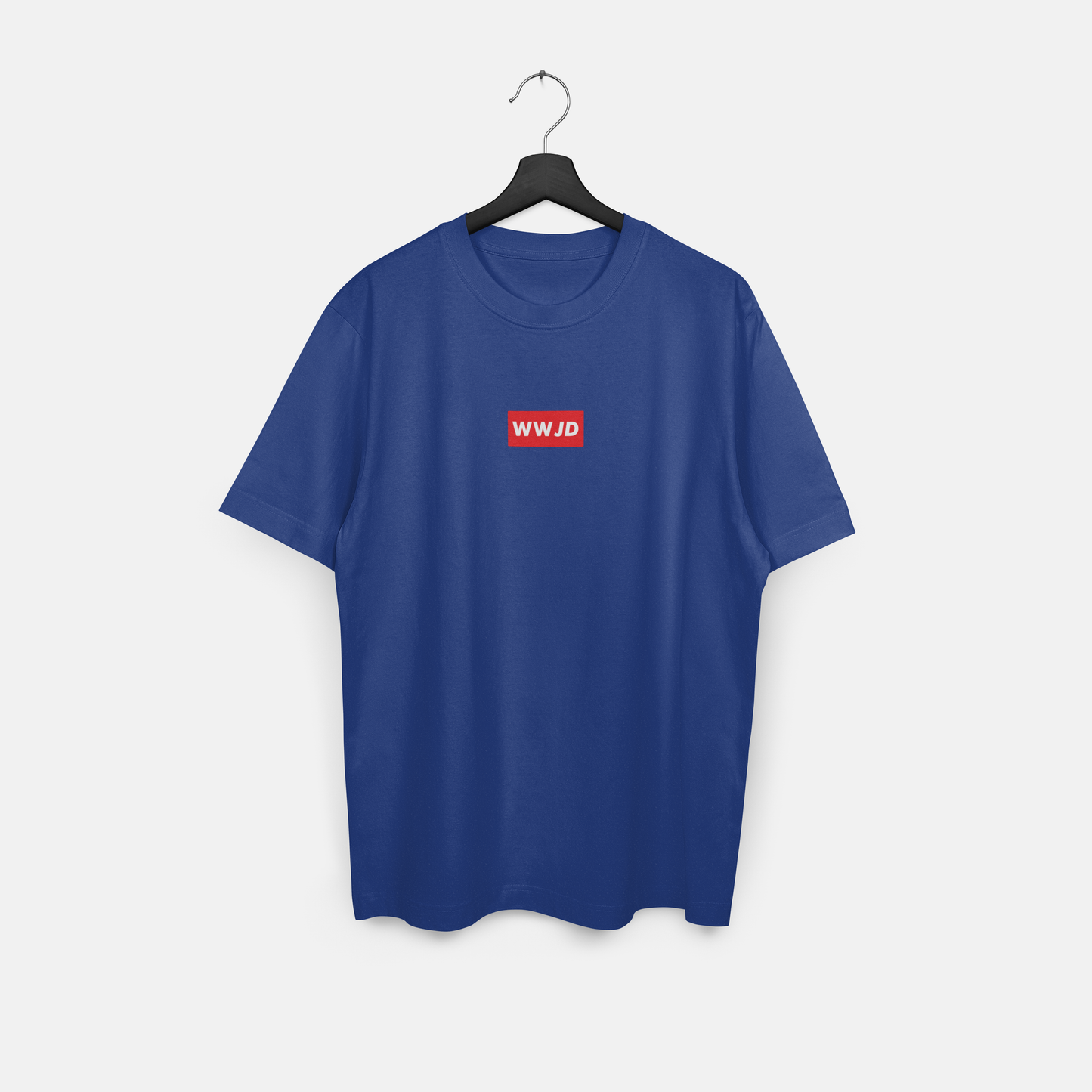 WWJD Red Box Logo - Premium Heavyweight Oversized Cut Tee